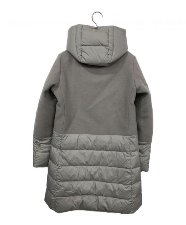 『美品』HERNO ヘルノ 切替 ダウンコート フード付き グレー 40 中古・古着通販】HERNO (ヘルノ) ウール切替 フーデッドダウンコート