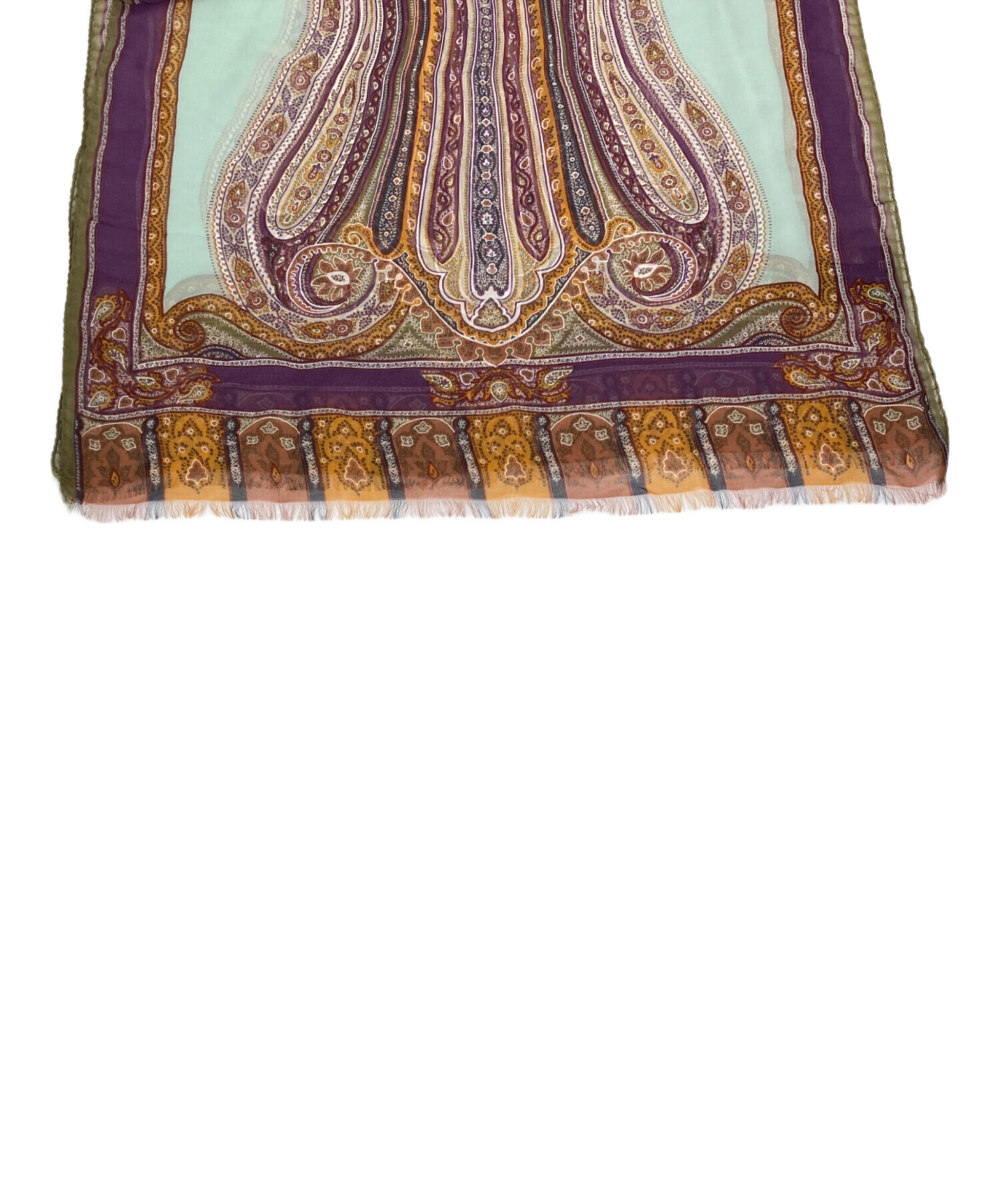 中古・古着通販】ETRO (エトロ) ペイズリー柄シルクストール ブラウン