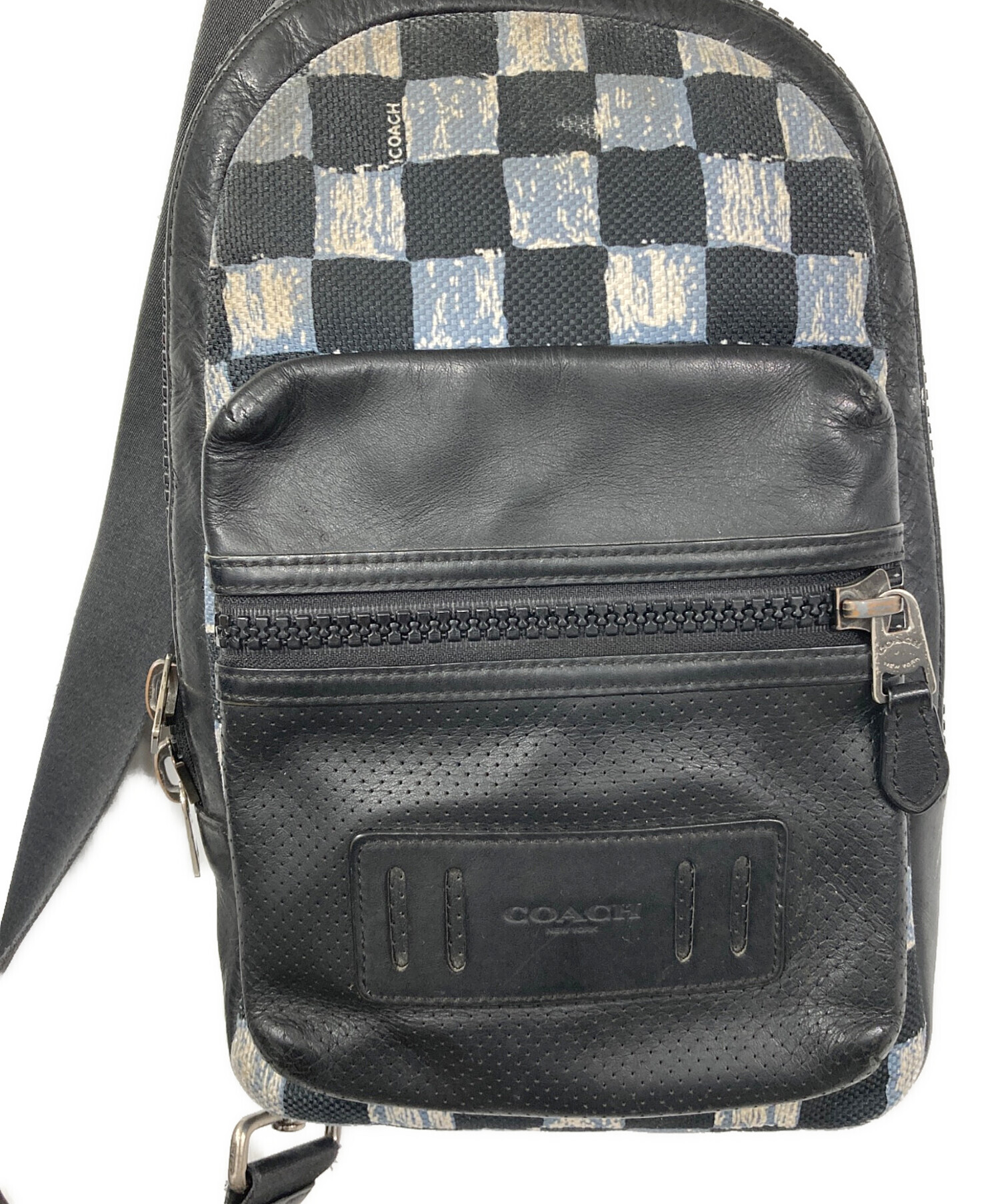 中古・古着通販】COACH (コーチ) ブロックチェックショルダーバッグ
