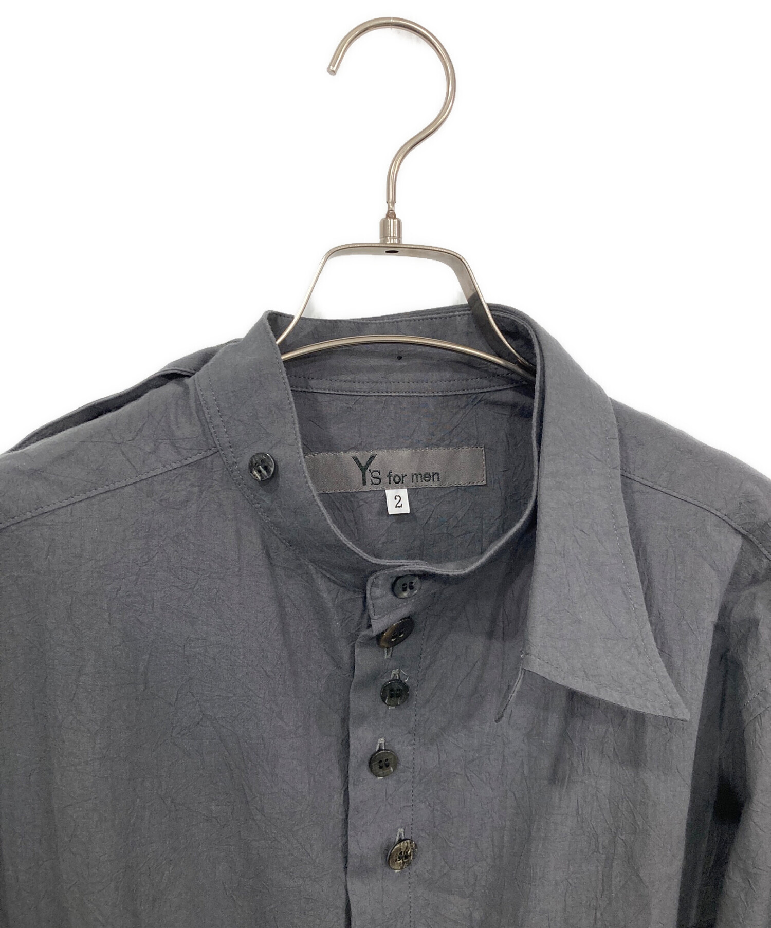 中古・古着通販】Y's for men (ワイズフォーメン) 半袖シャツ グレー