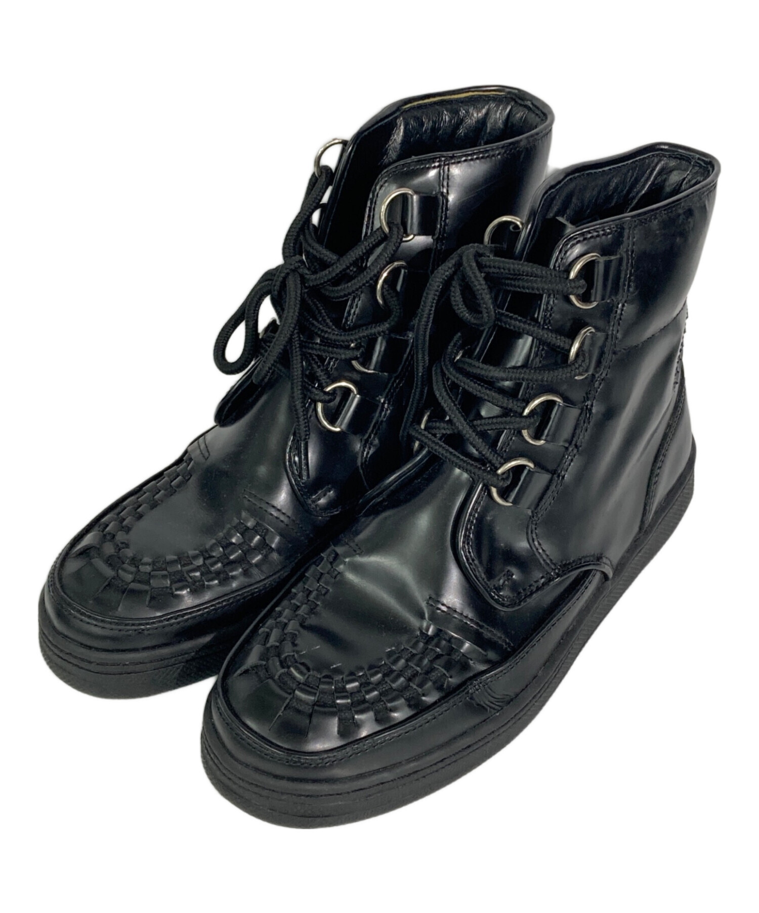 【美品】リミフゥ Limi feu レースアップ バックジップヒールブーツ 中古・古着通販】LIMI feu (リミフゥ) レースアップブーツ ブラック