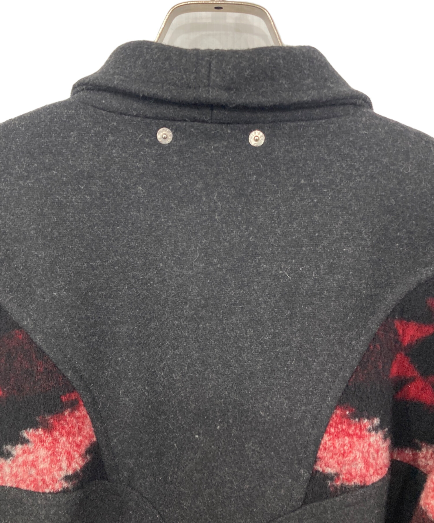 【正規品】 DIESEL チェスターコート レザー 切替 ウール ブラック 牛革 中古・古着通販】DIESEL (ディーゼル) 袖レザーチェスターコート