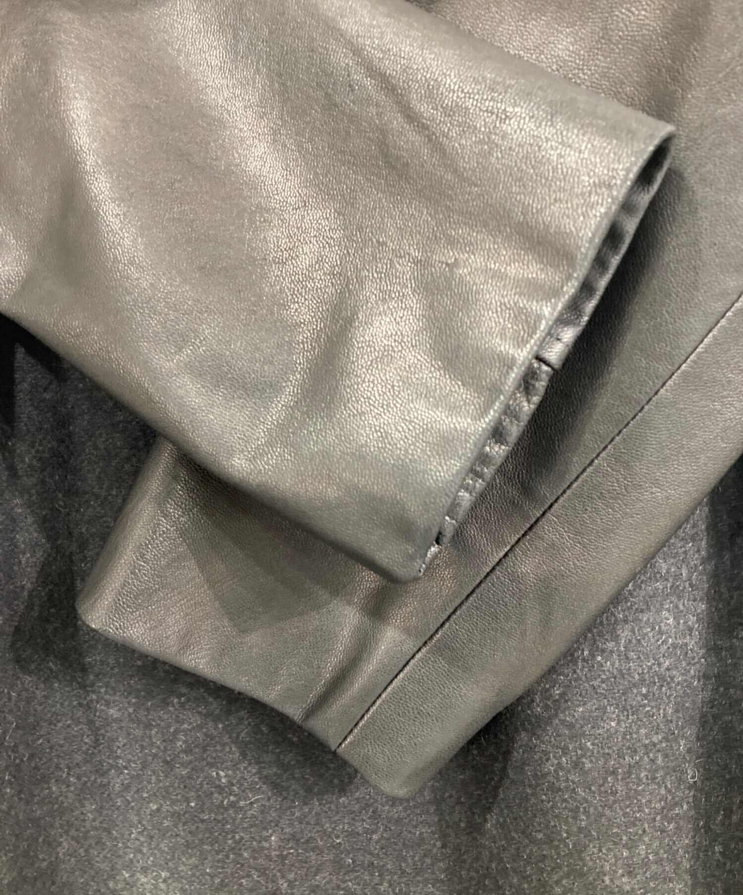 中古・古着通販】DIESEL (ディーゼル) 袖レザーチェスターコート
