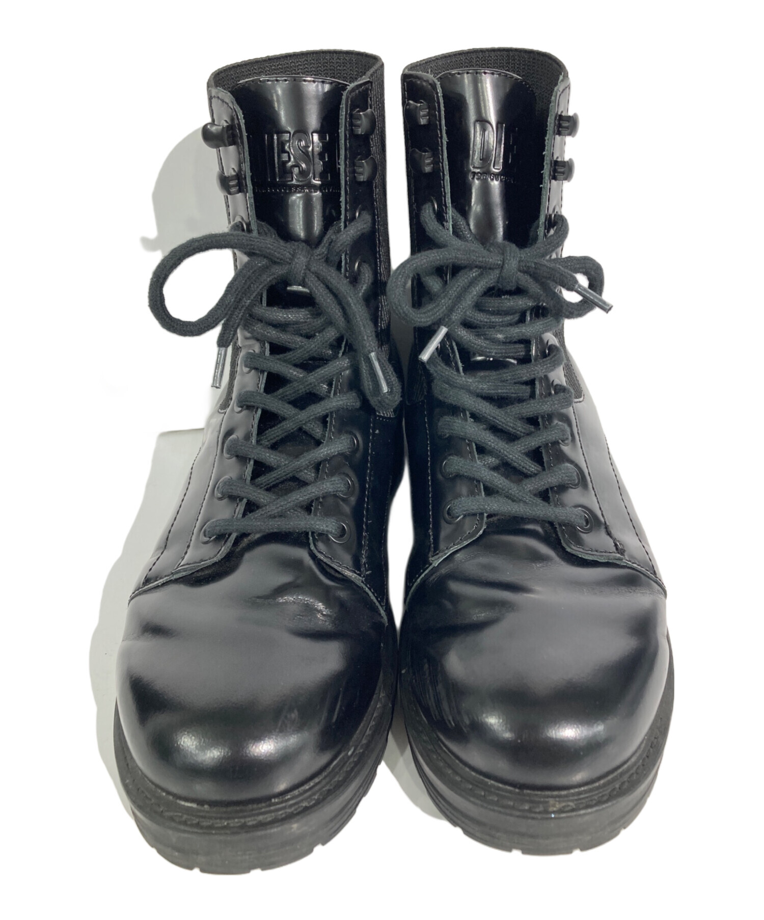 中古・古着通販】DIESEL (ディーゼル) 編上げブーツ ブラック サイズ