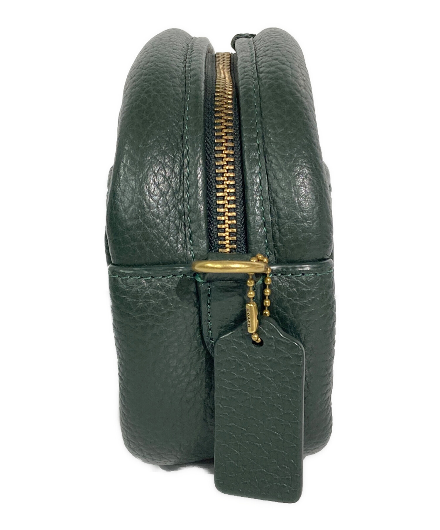 包装紙付き　レトロコーチ　エナメルのカメさん　パッチワーク　グリーンレザー 中古・古着通販】COACH (コーチ) ターンロックカメラバッグ グリーン