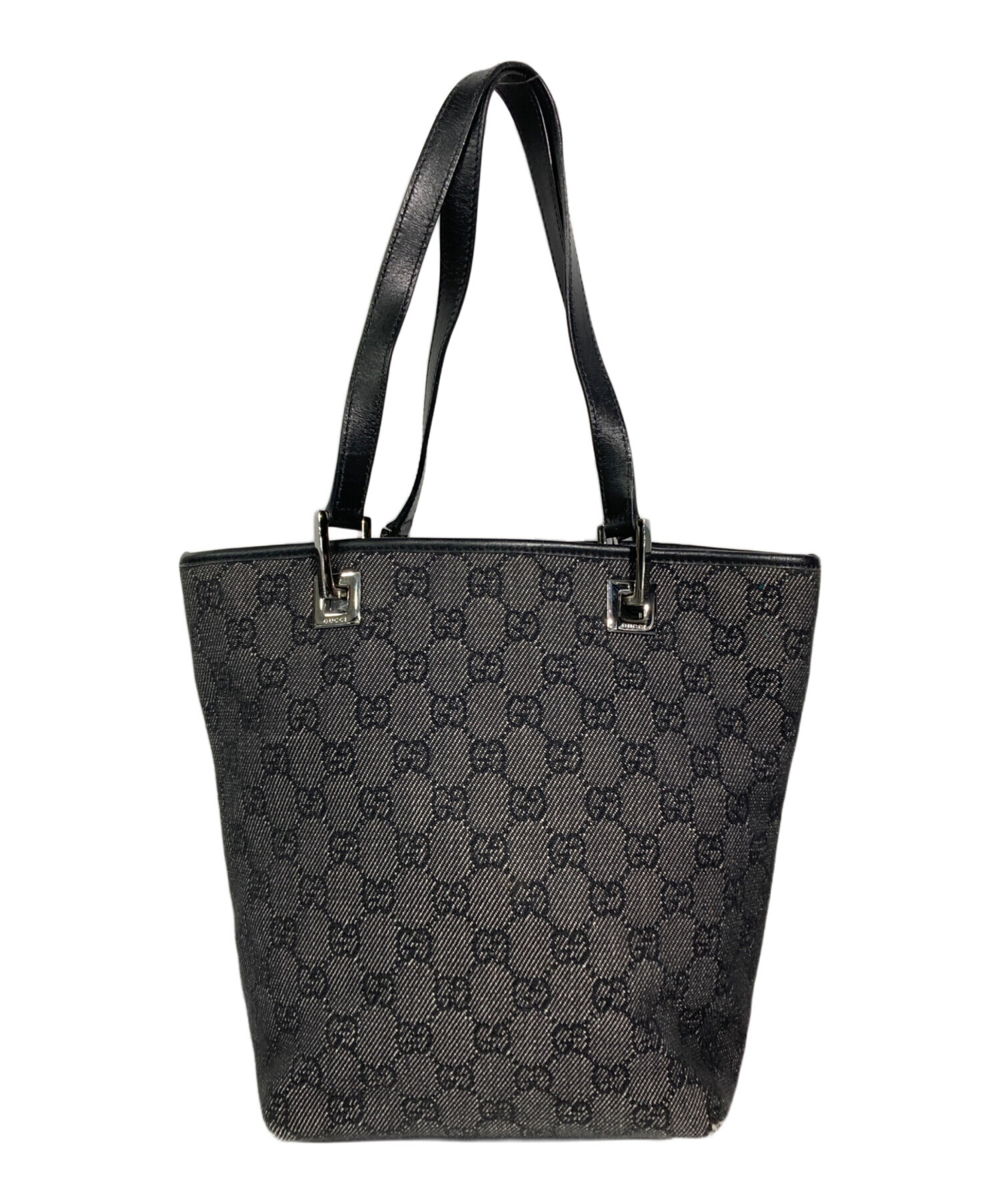 中古・古着通販】GUCCI (グッチ) GGキャンバスハンドバッグ ブラック