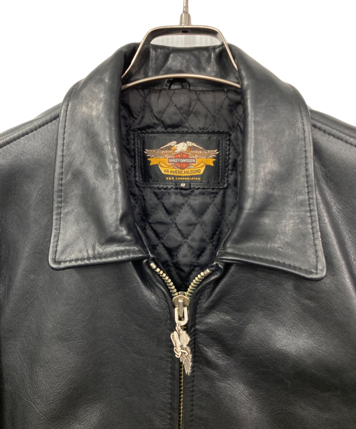 ヴィンテージHarley-Davidson バイクジャケット ブラック 中古・古着通販】HARLEY-DAVIDSON (ハーレーダビッドソン) シングル