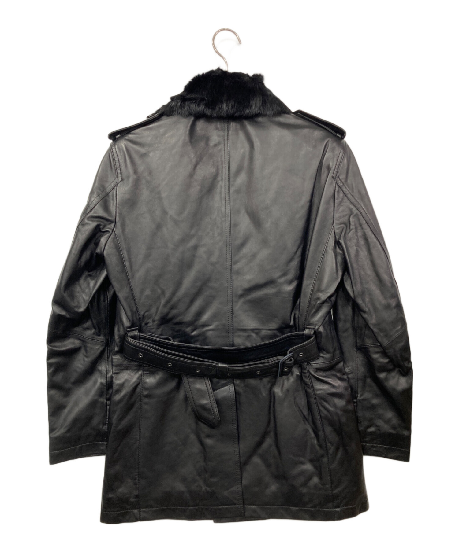 【年末Sale】バーバリーブラックレーベル ラムレザー コート（size: M） 中古・古着通販】BURBERRY BLACK LABEL (バーバリーブラックレーベル