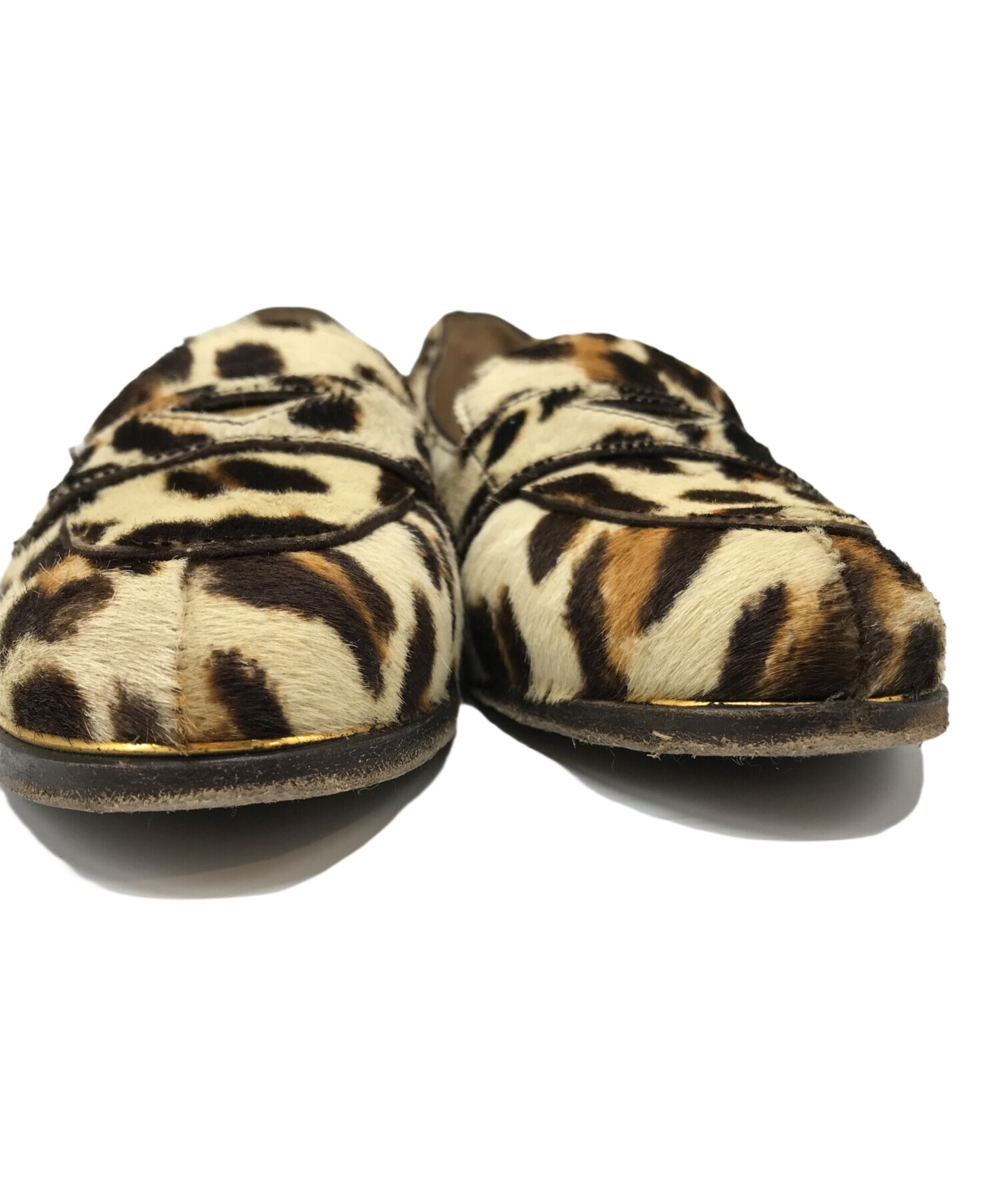 新品　miumiu ミュウミュウ　ローファー　ハラコ　レオパード 新品miumiu ミュウミュウローファーハラコレオパード稼動腕時計CITIZEN