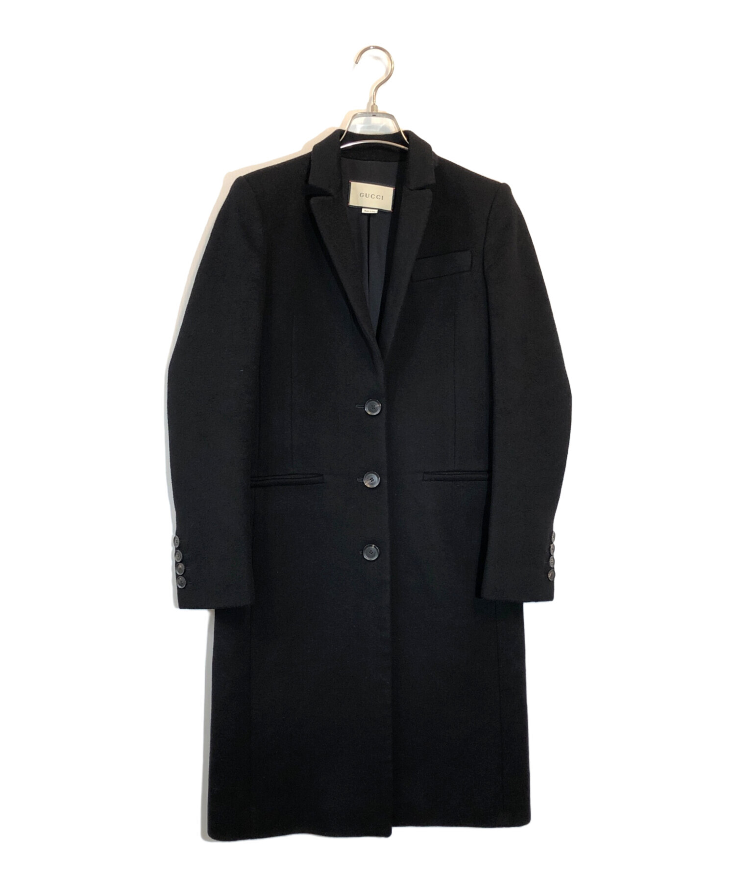 中古・古着通販】GUCCI (グッチ) シングルブレストコート ブラック 