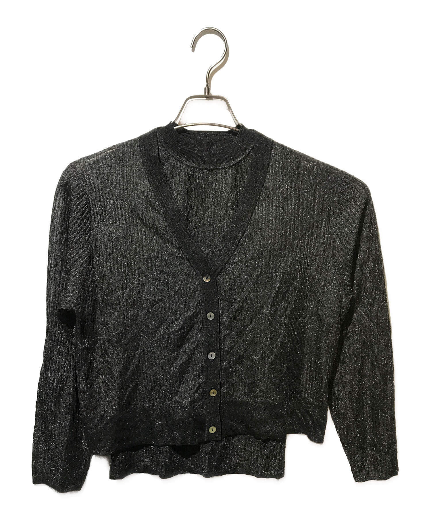 anuans シアーリブアンサンブルニット GRAY アニュアンス anuans