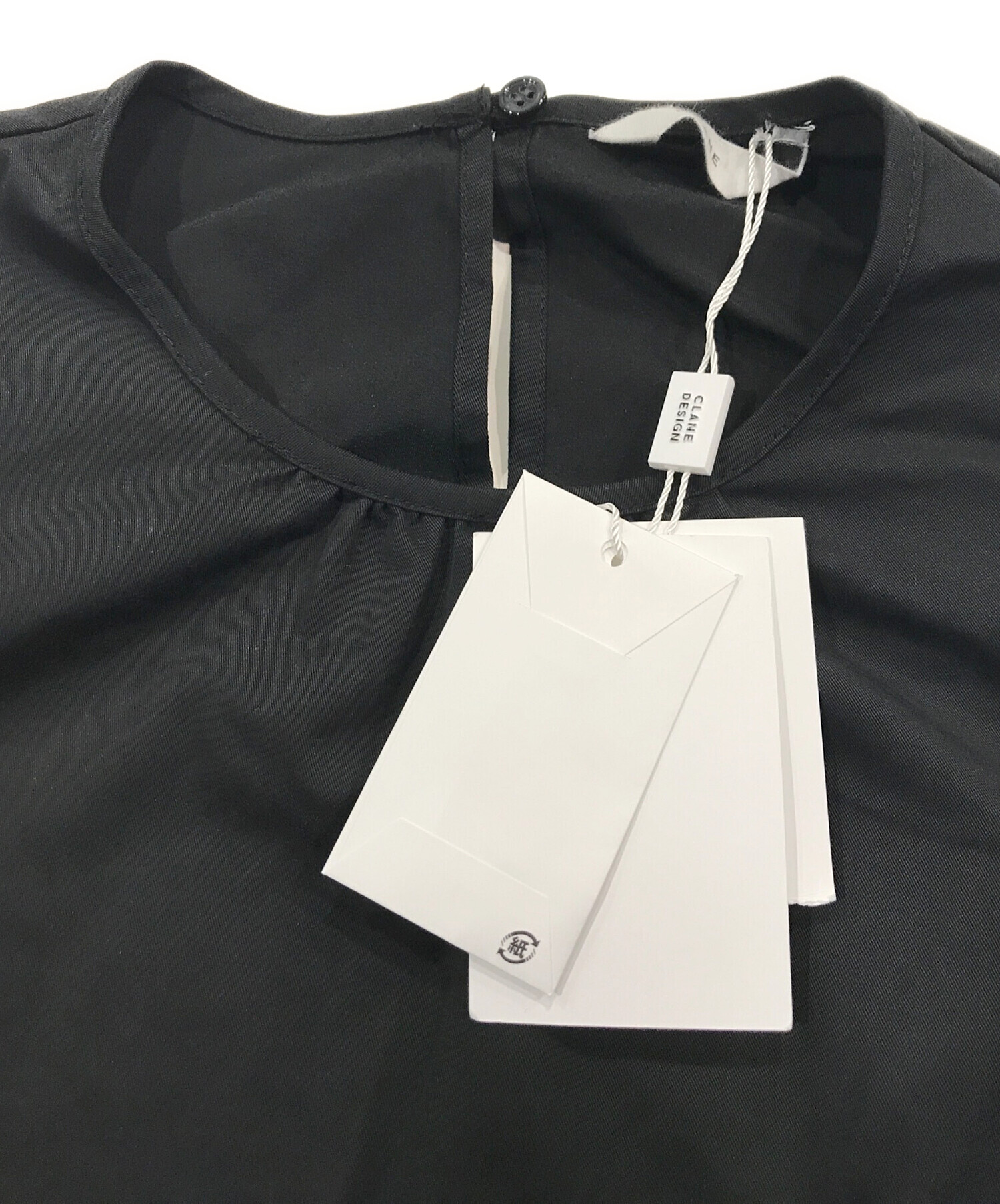 中古・古着通販】CLANE (クラネ) PUFF SLEEVE GATHER BLOUSE ブラック 