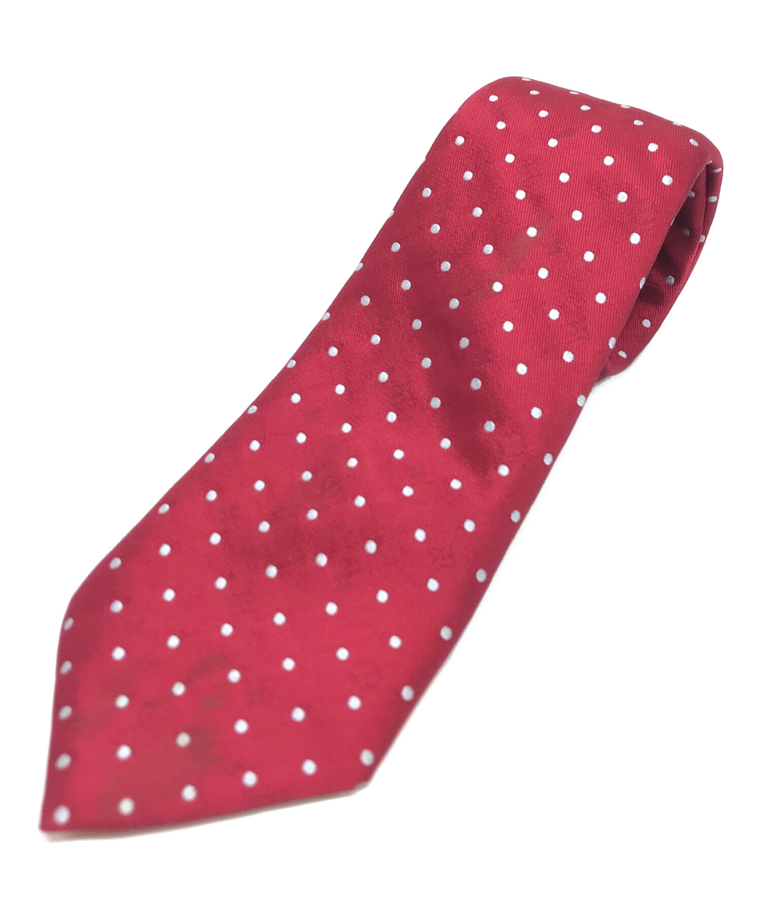 未使用 ルイヴィトン Louis Vuitton ネクタイ シルク レッド 中古