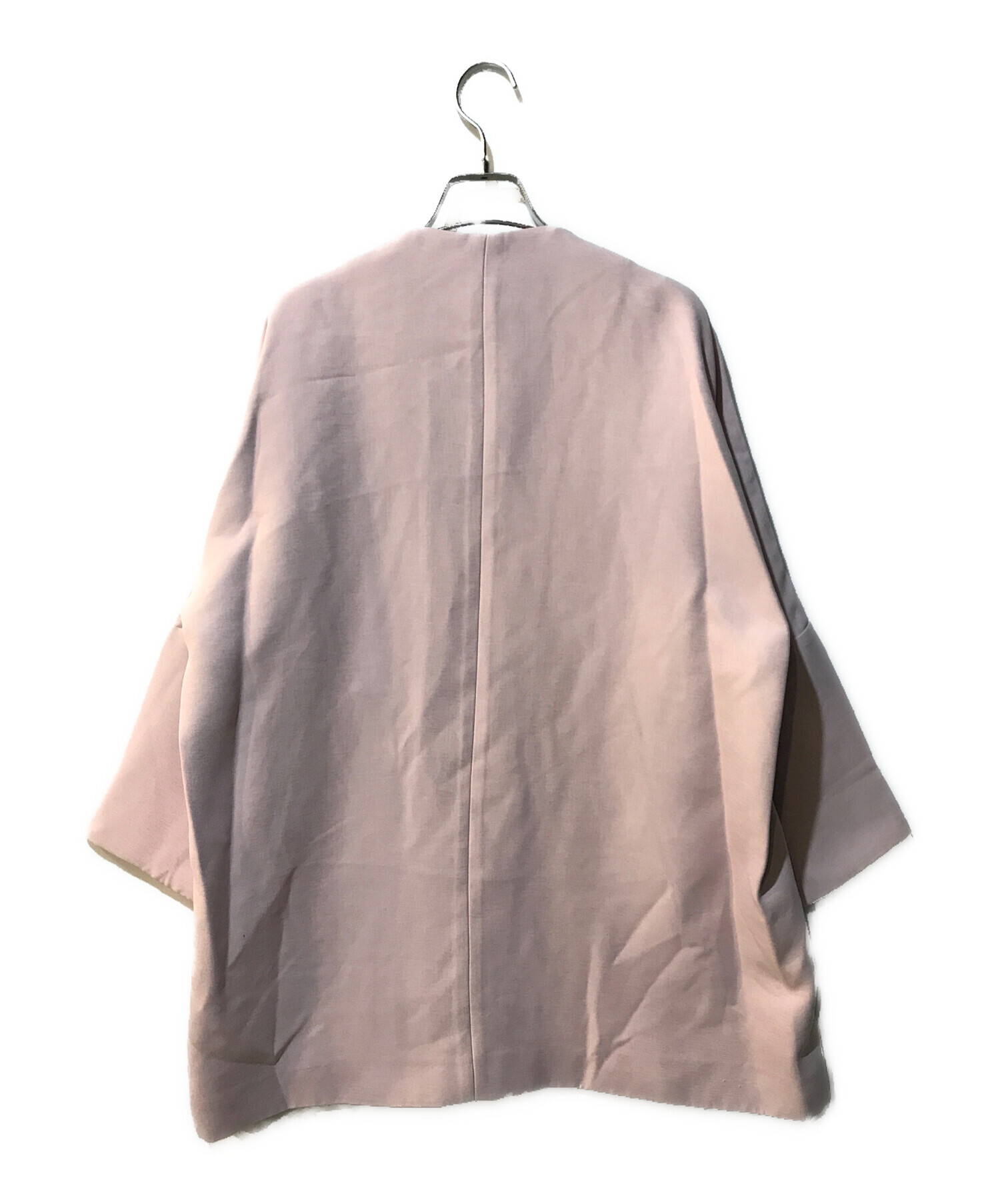 NOBLE トリプルクロスライトクルーネックショートコート ベージュ36