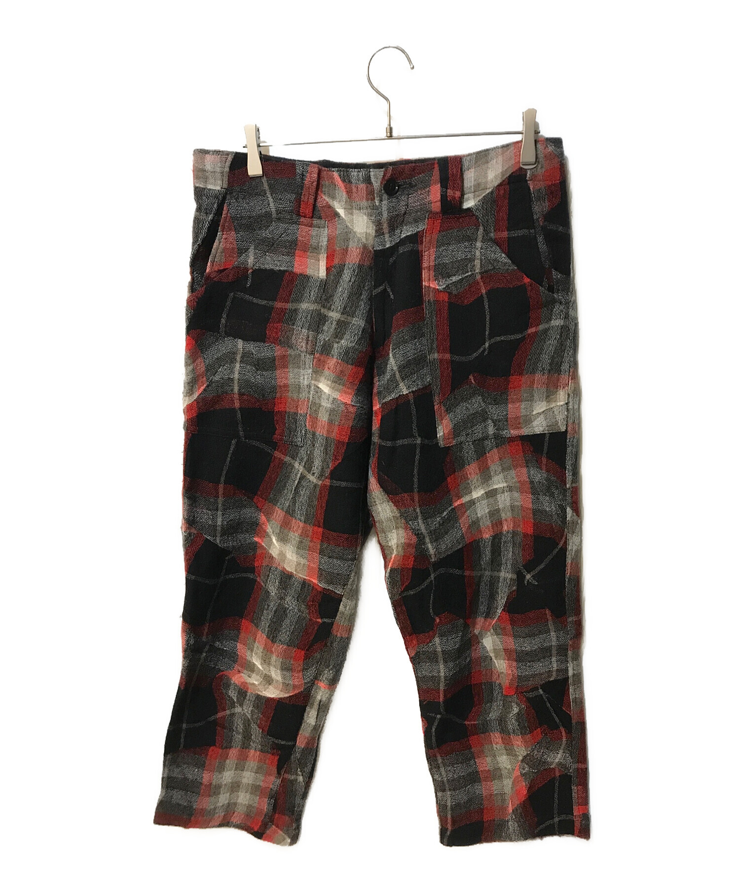 中古・古着通販】Y's (ワイズ) ウール歪みチェックサルエルパンツ