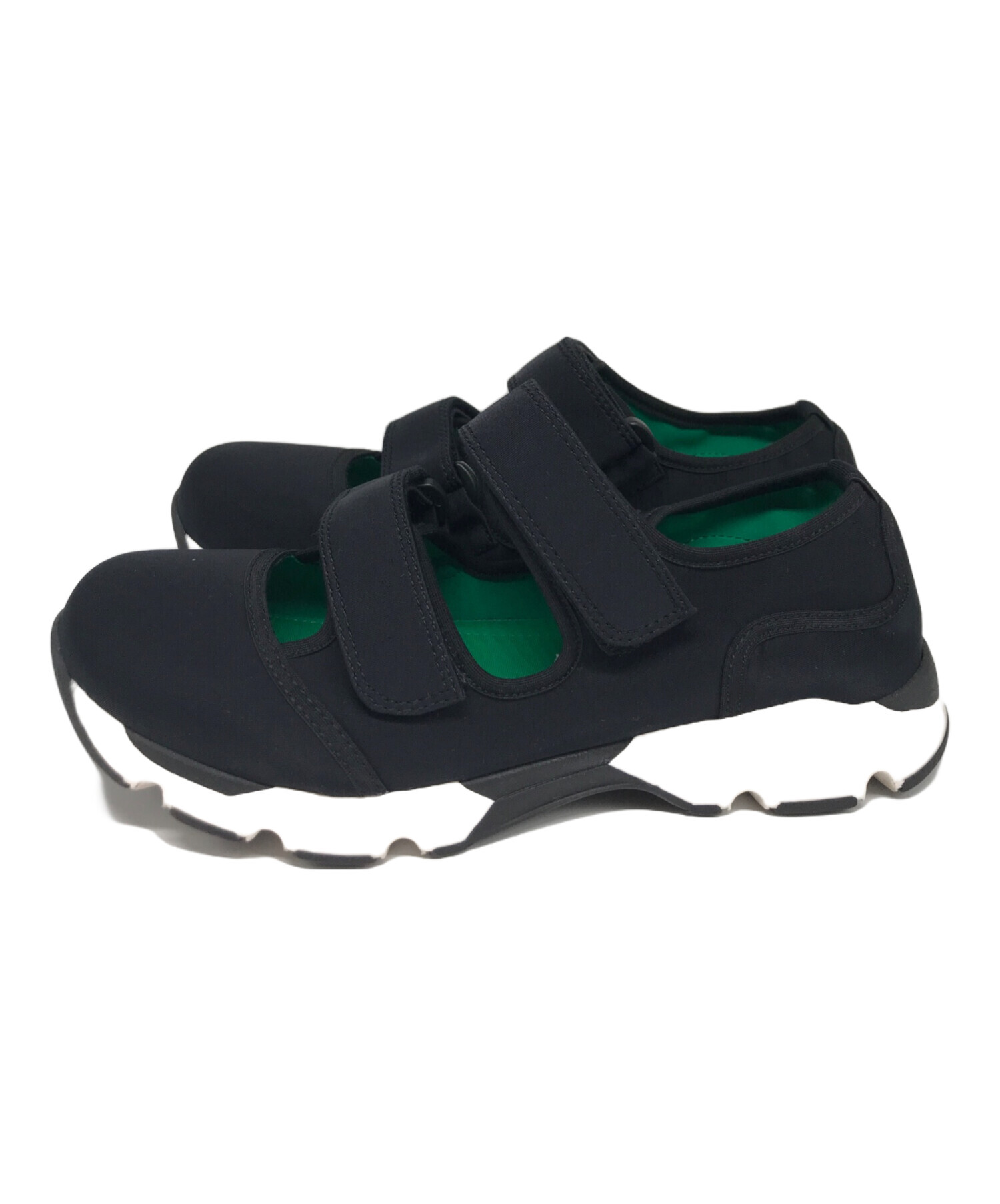MARNI マルニ サテンベルクロスニーカー 黒 37 中古・古着通販】MARNI (マルニ) ベルクロストラップスニーカー