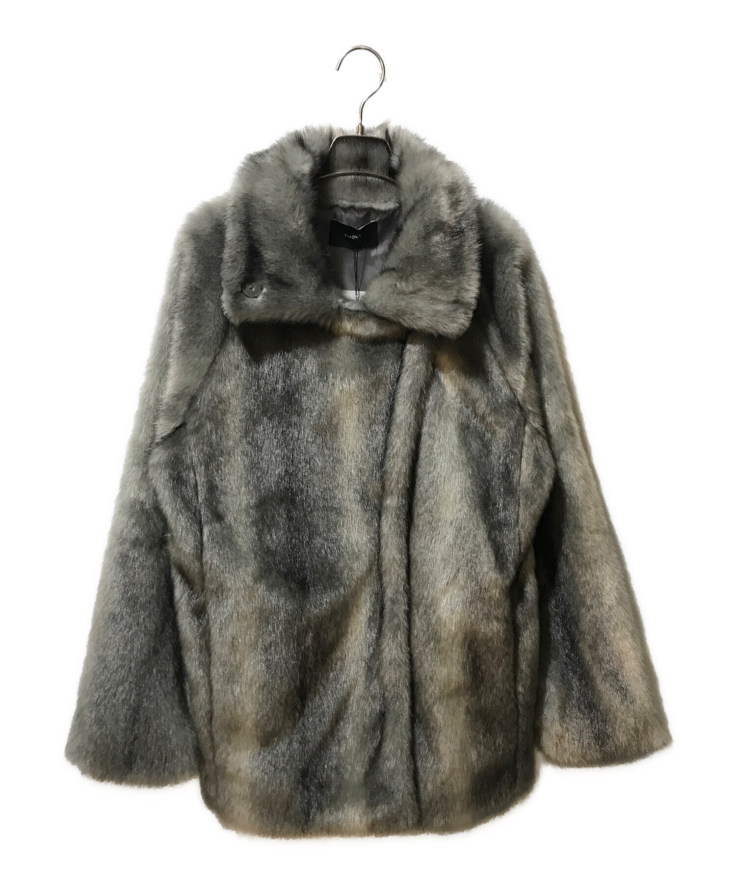EMODA グレー ファーコート エモダ EMODA ミディフェイクファーコート （グレー） -靴