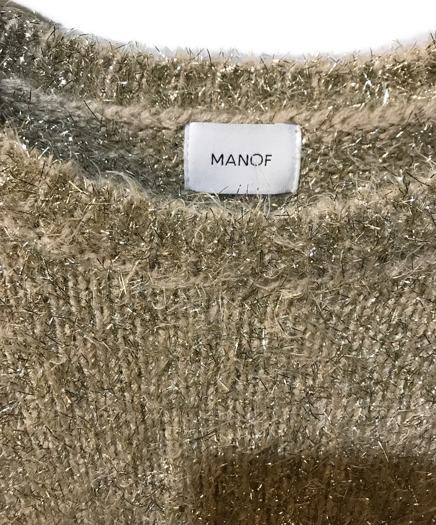 中古・古着通販】MANOF (マノフ) SHAGGY LAME KNIT TOPS 中古・古着通販】MANOF (マノフ) SHAGGY LAME KNIT TOPS