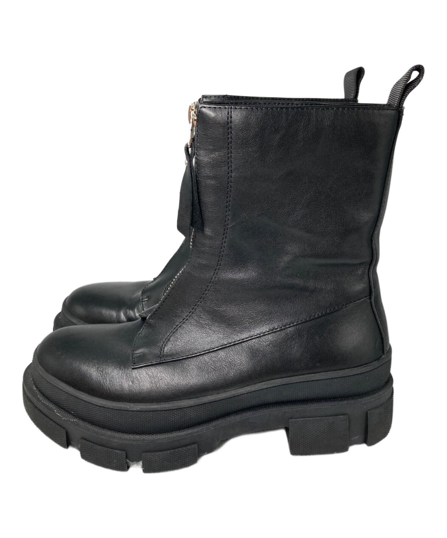 中古・古着通販】MOHI (モヒ) フロントジップソフトレザーショート