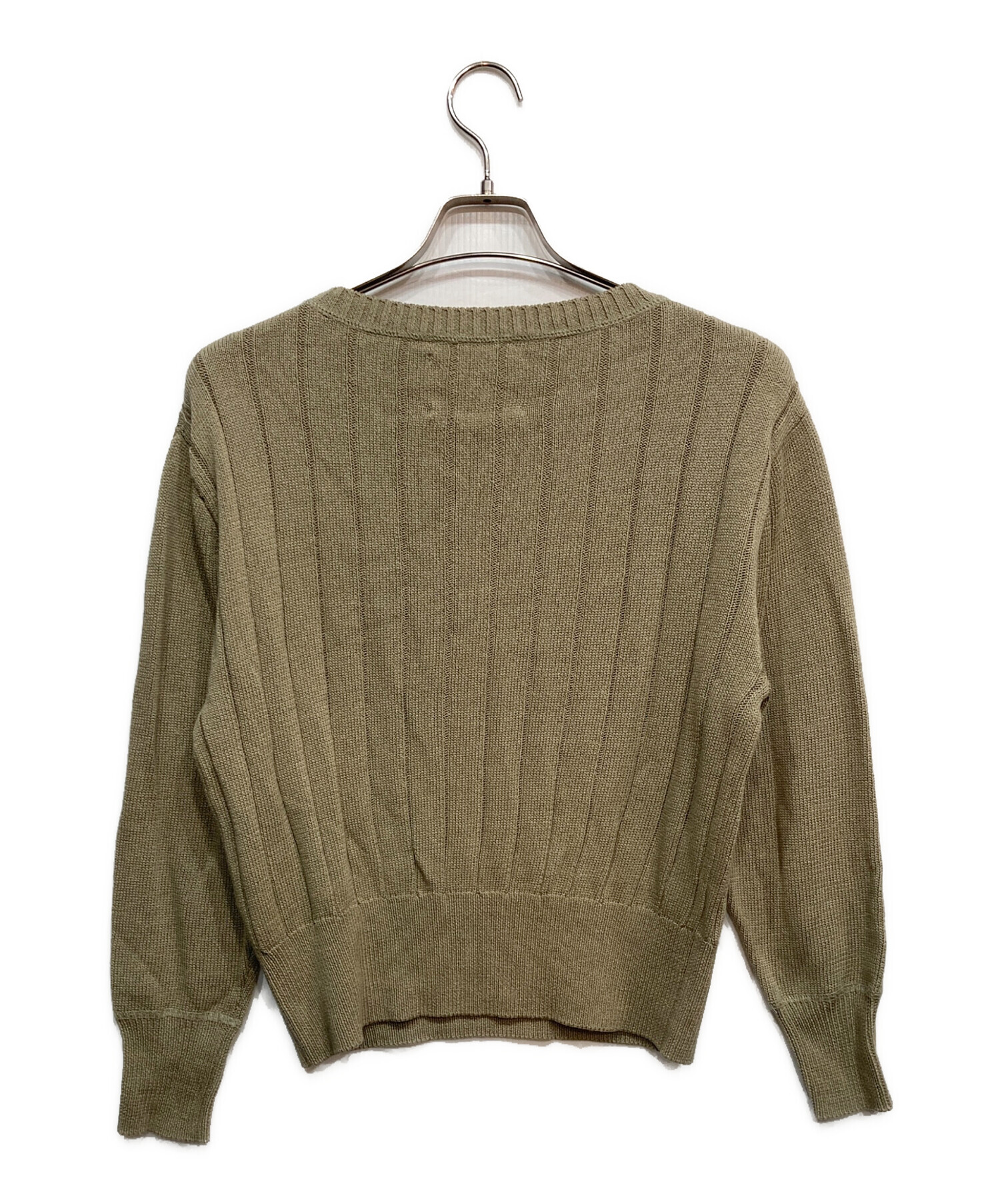 中古・古着通販】MHL (エムエイチエル) リブ編みニット グリーン 