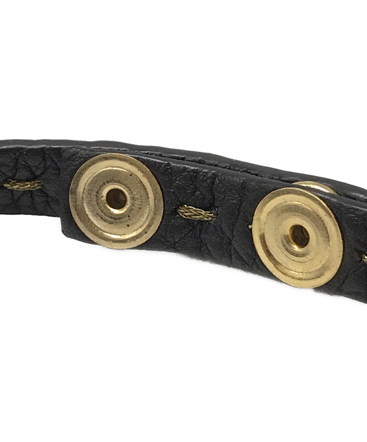 中古・古着通販】FENDI (フェンディ) レザーブレスレット ブラック 未