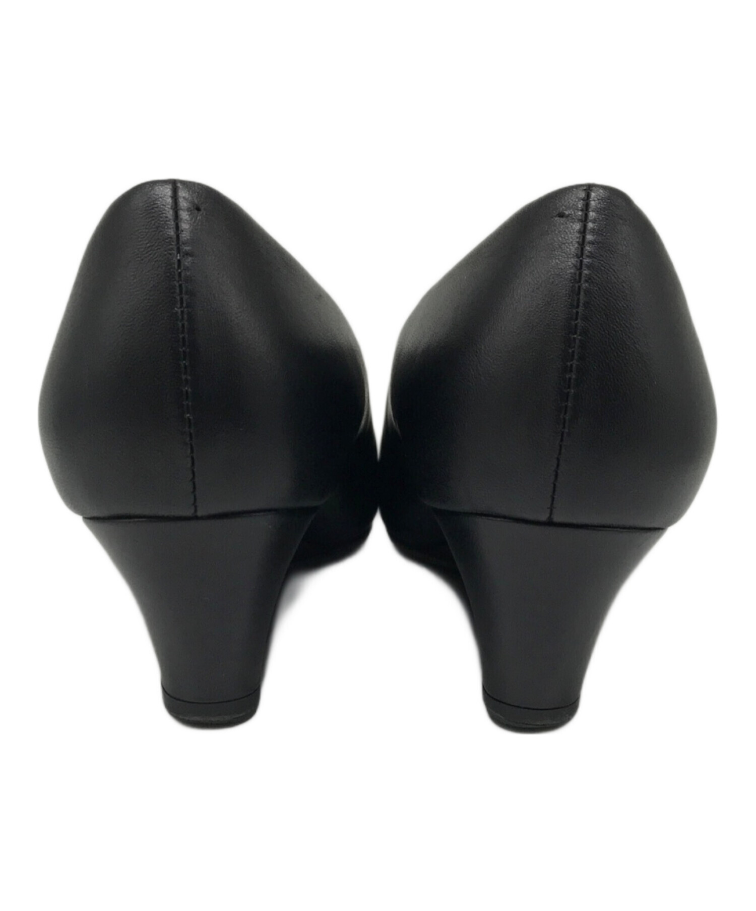 中古・古着通販】CLANE (クラネ) WEDGE SOLE SQUARE PUMPS ブラック
