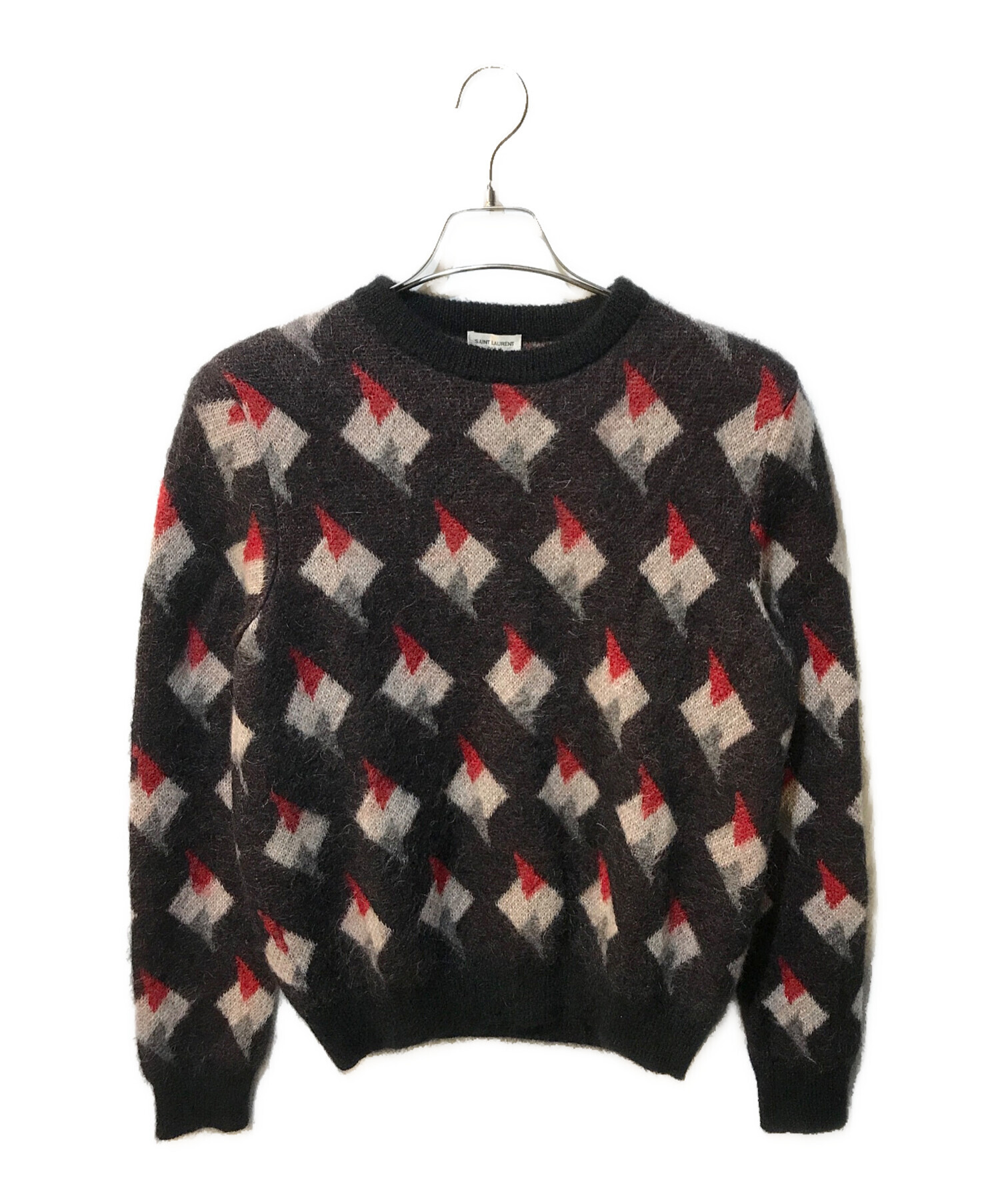 18aw saint laurent paris マルチカラー モヘア混 ニット 18aw saint