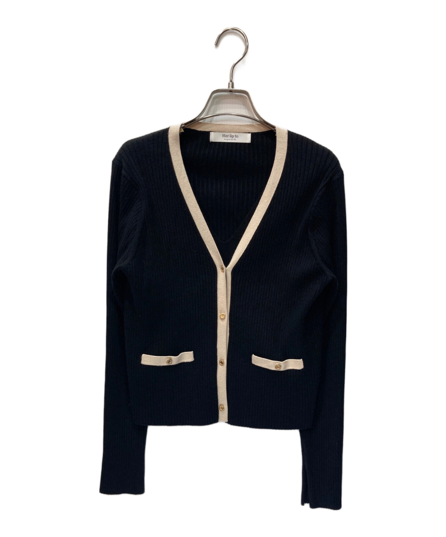 【新品未使用】Her lip to カーディガン Her lip to ニットカーディガン S ブルー レディース : ZOZOTOWN Yahoo