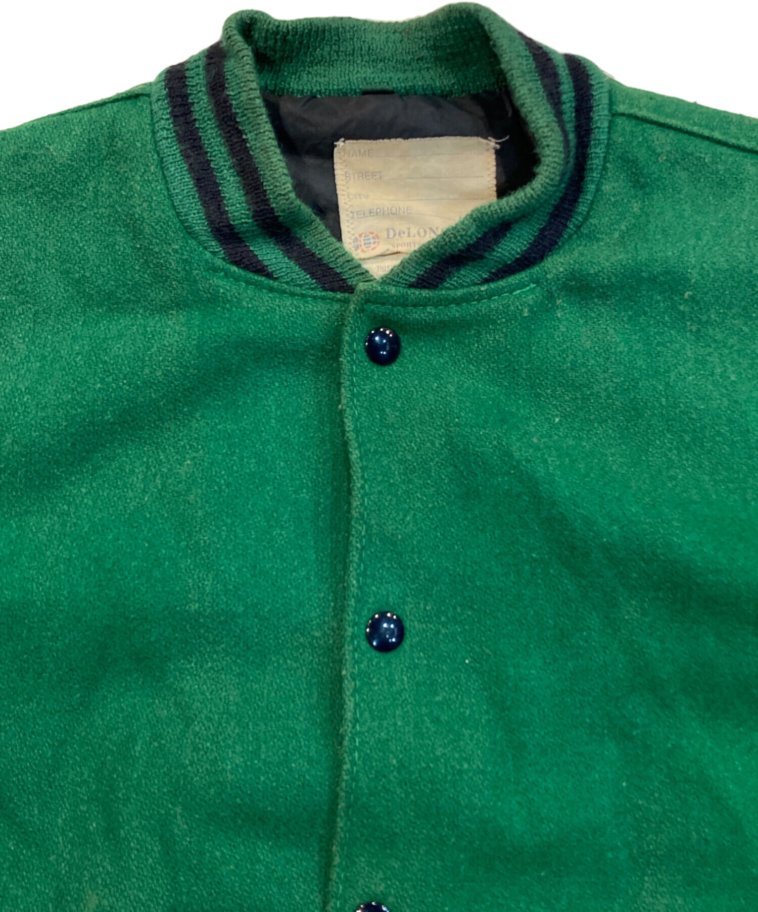 中古・古着通販】DeLonghi (デロンギ) レザー切替スタジャン ブラック