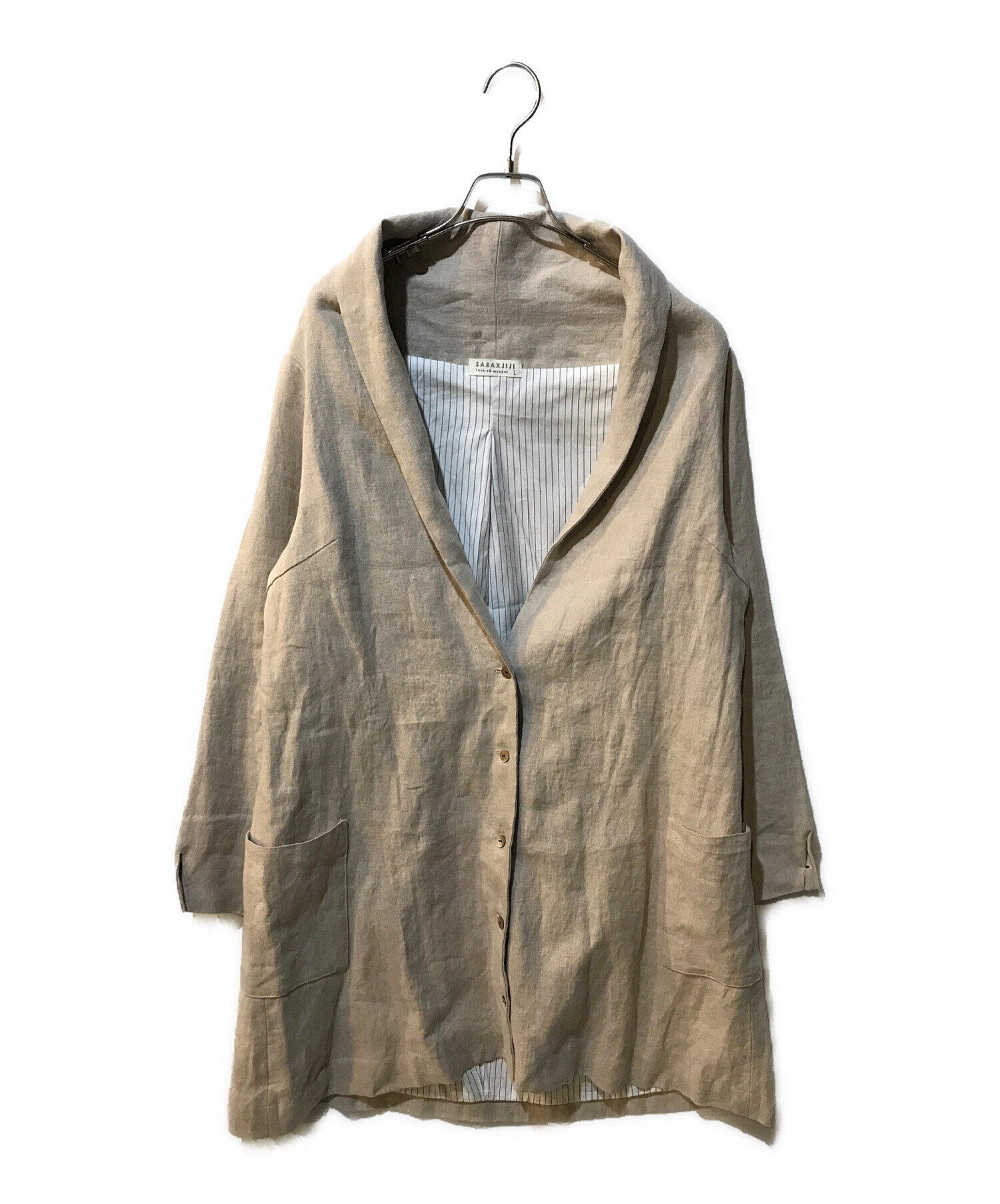 中古・古着通販】SARAXJIJI (サラジジ) リネンコート ベージュ サイズ