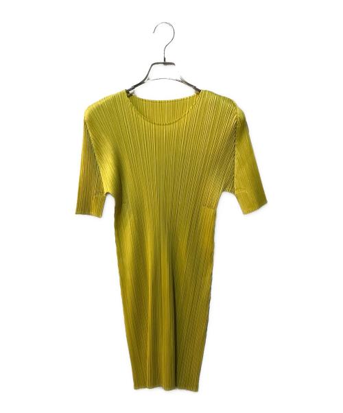 プリーツプリーズ　ワンピース　PP51JH135　アプリコットイエロー　サイズ4 中古・古着通販】PLEATS PLEASE (プリーツプリーズ) プリーツ半袖