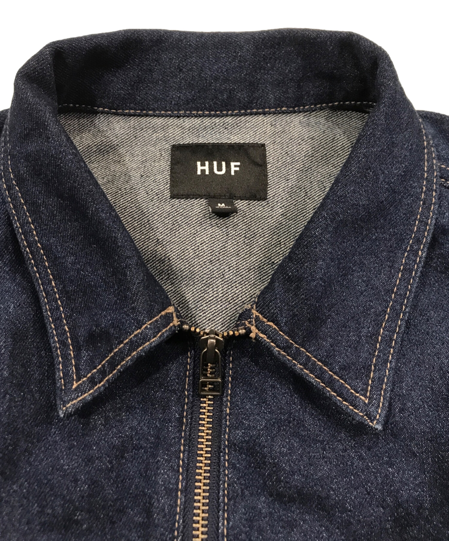 ☆新品【HUF】OD DENIM ZIP JACKET 中古・古着通販】HUF (ハフ) OD DENIM ZIP JACKET インディゴ サイズ:M