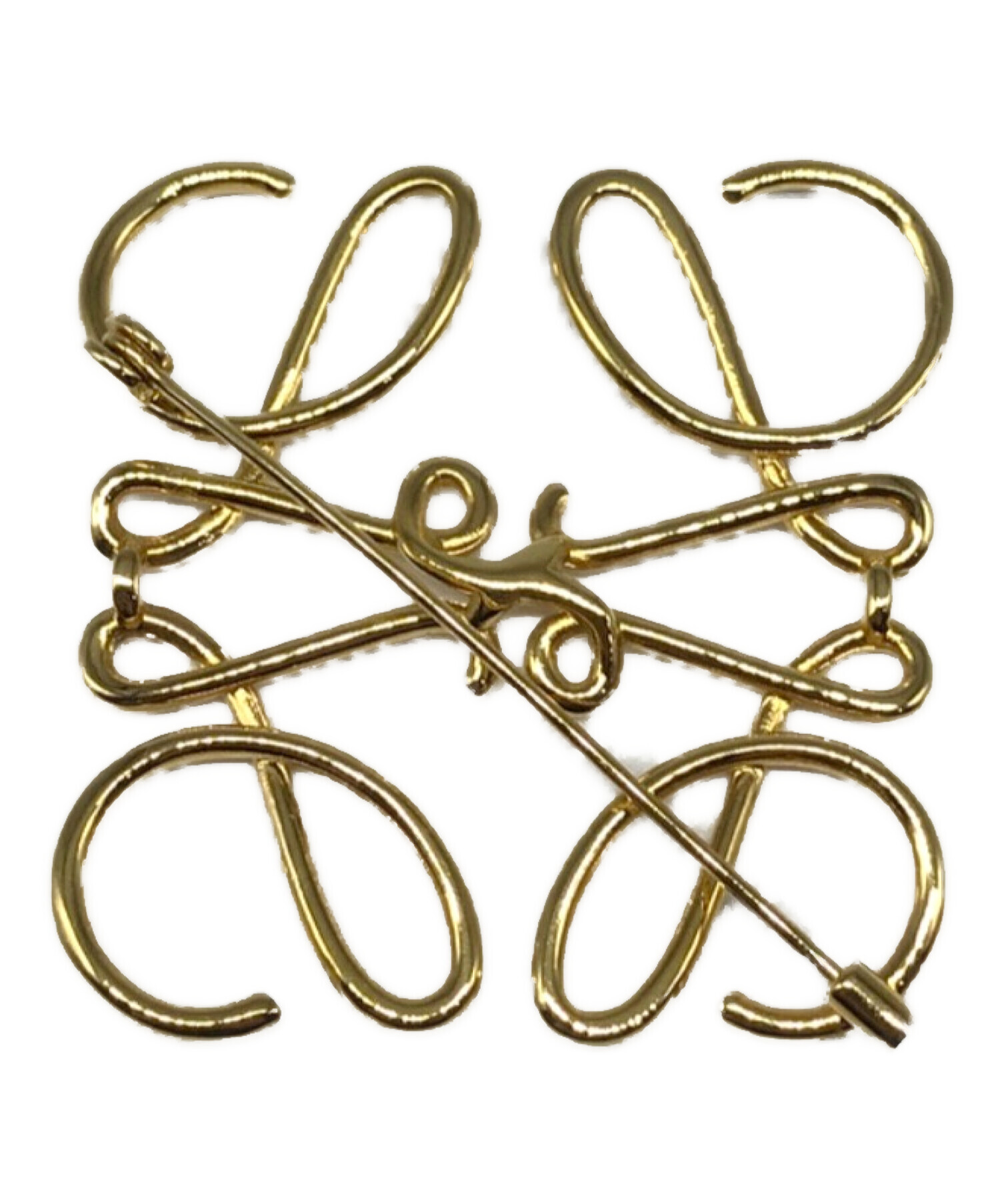 中古・古着通販】LOEWE (ロエベ) アナグラムブローチ ゴールド