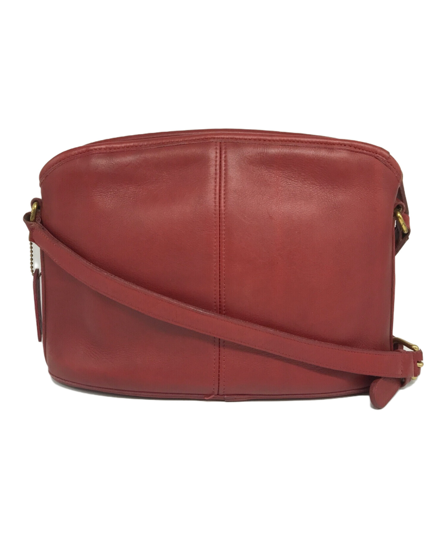 中古・古着通販】COACH (コーチ) レザーショルダーバッグ レッド 