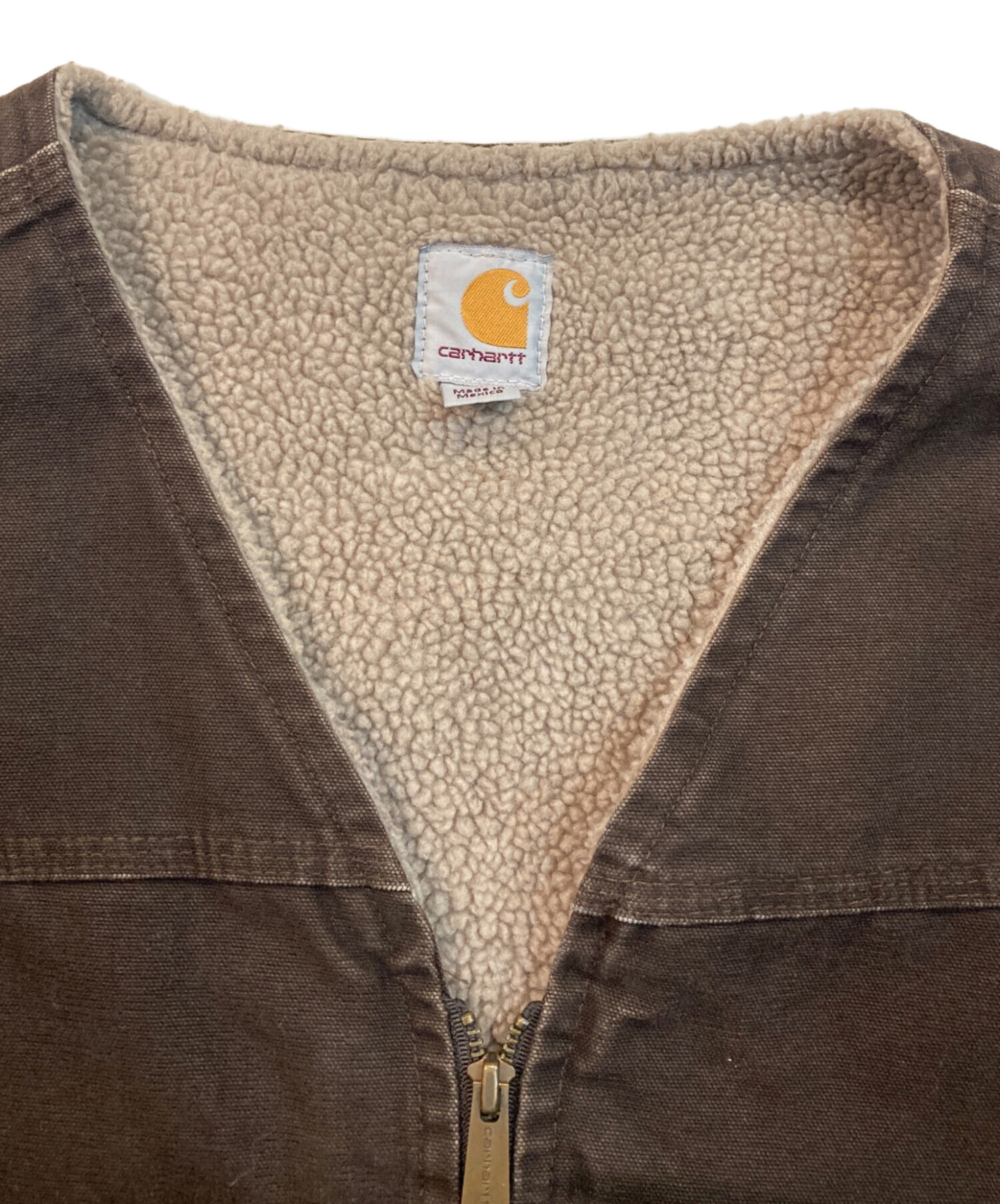中古・古着通販】CarHartt (カーハート) ダックボアベスト ブラウン