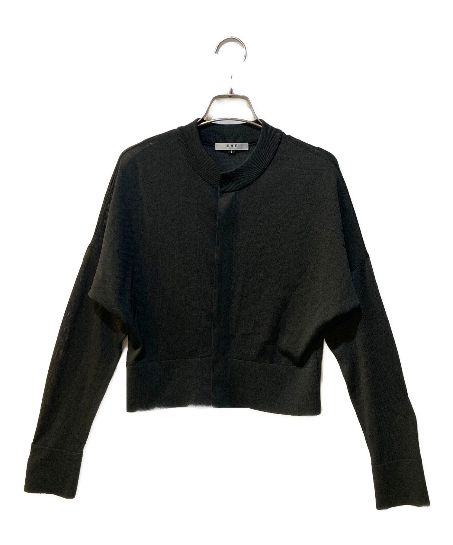 サイズ1 she tokyo Demi デミブラック黒 中古・古着通販】SHE TOKYO (シートーキョー) Demi Sheer カーディガン