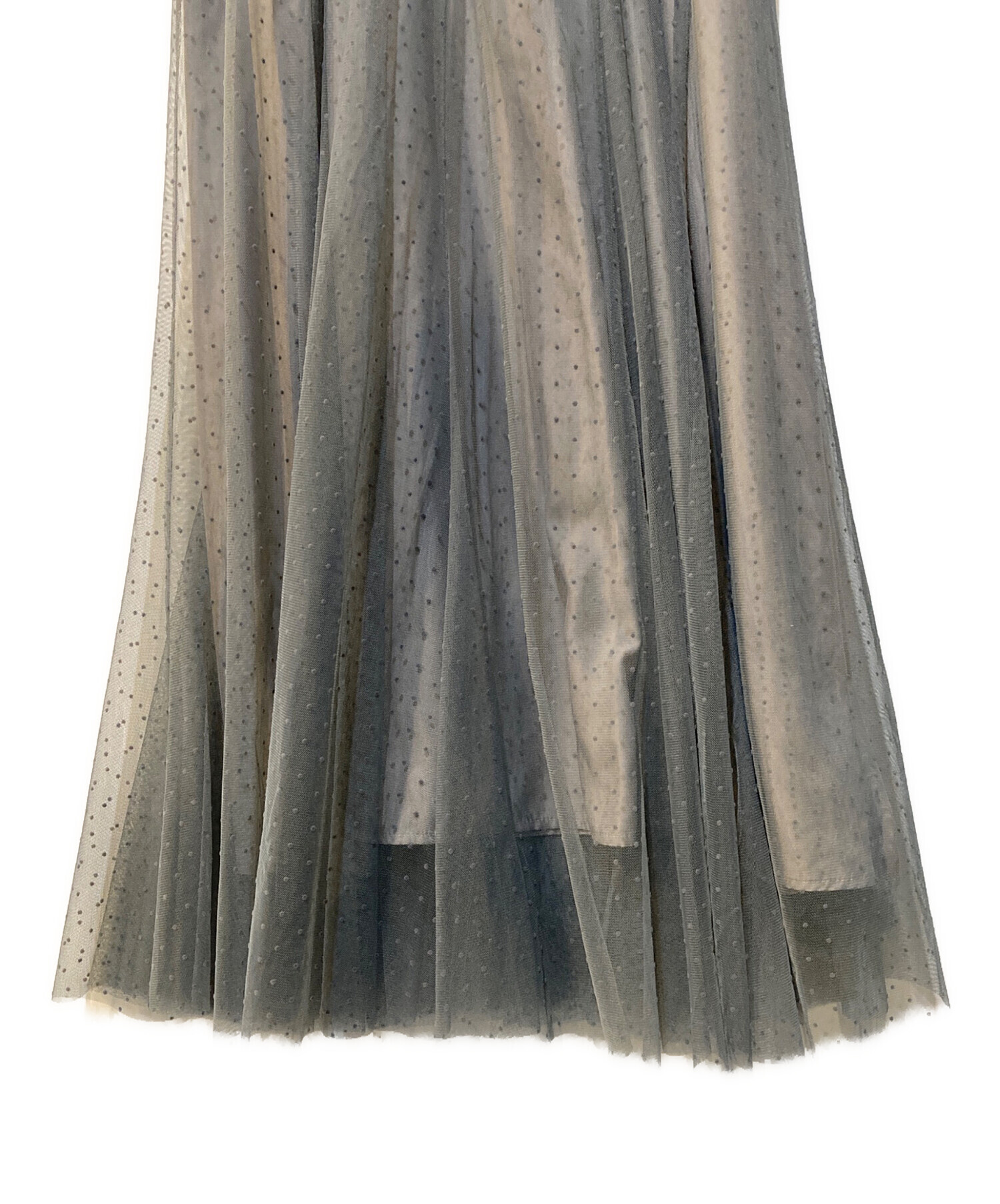 **超美品** SNIDEL スナイデル ドットチュールリボンミュール ブラック SNIDELドットチュールリボンミュール 靴