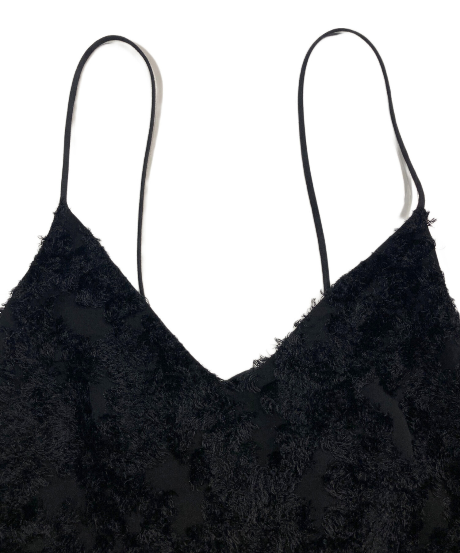 中古・古着通販】CLANE (クラネ) FRINGE CAMISOLE ALL IN ONE ブラック 