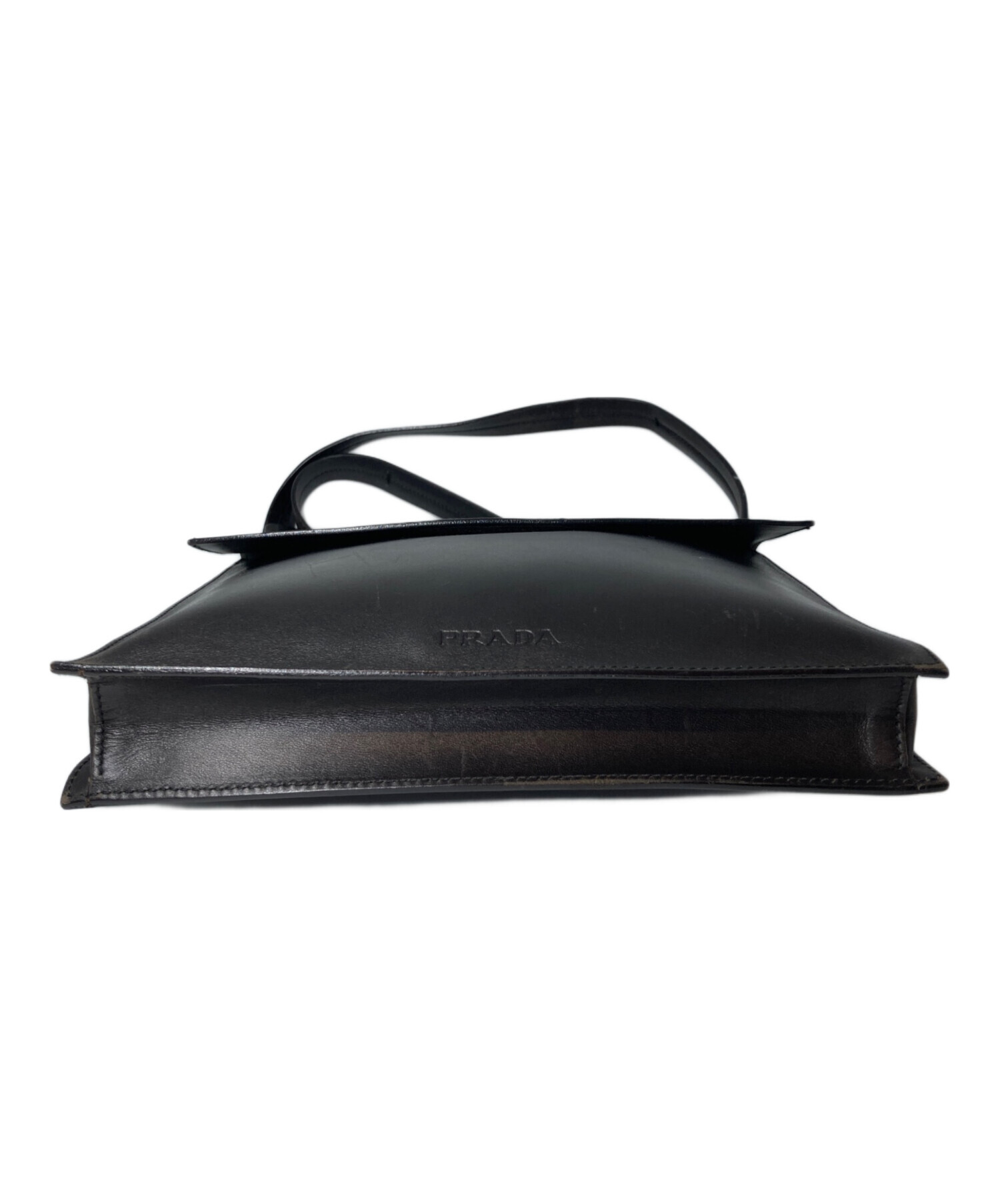 中古・古着通販】PRADA (プラダ) ロゴ型押しショルダーバッグ ブラック 