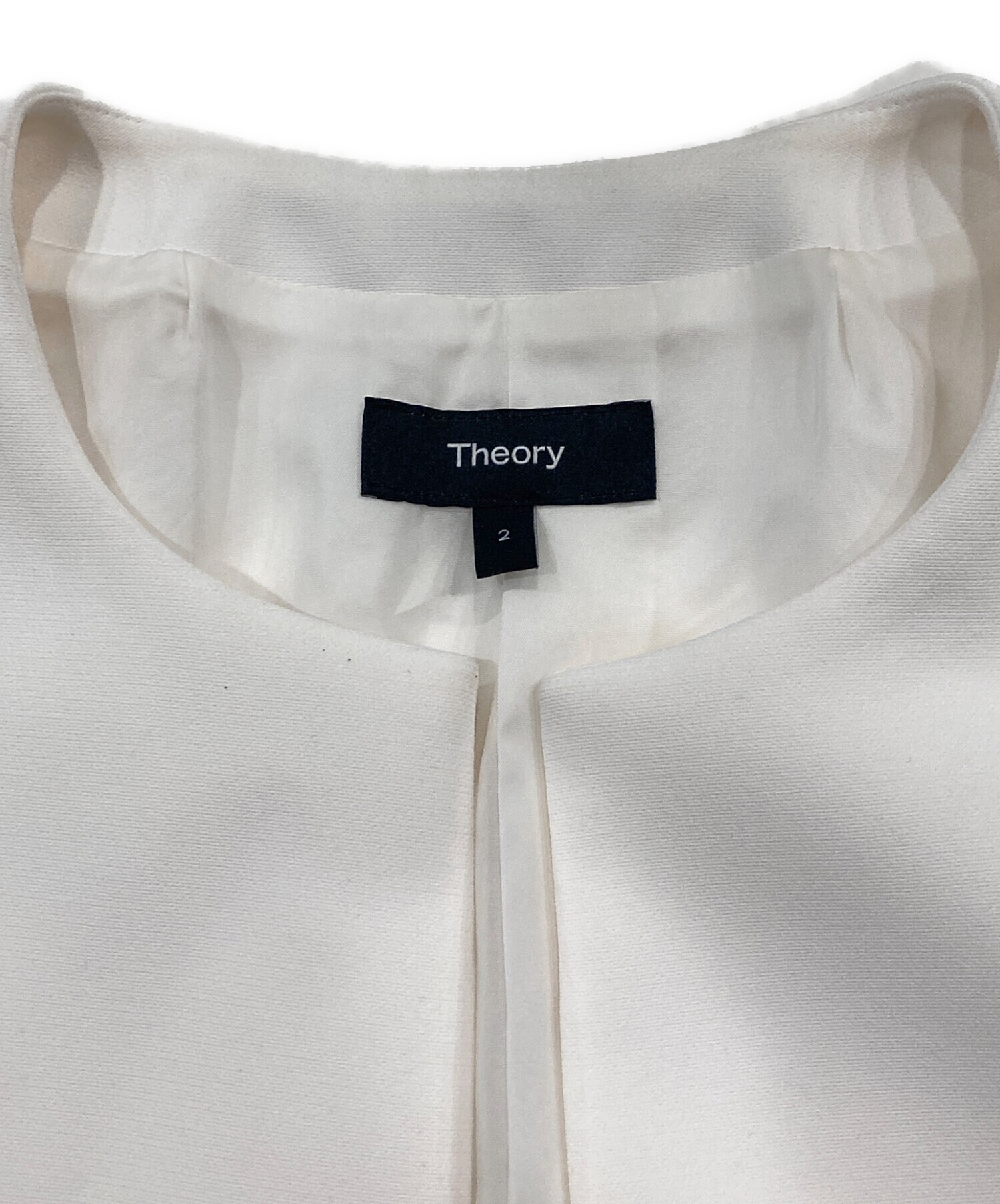 theory ジャケット ホワイト 未使用 中古・古着通販】theory (セオリー) ノーカラージャケット ホワイト