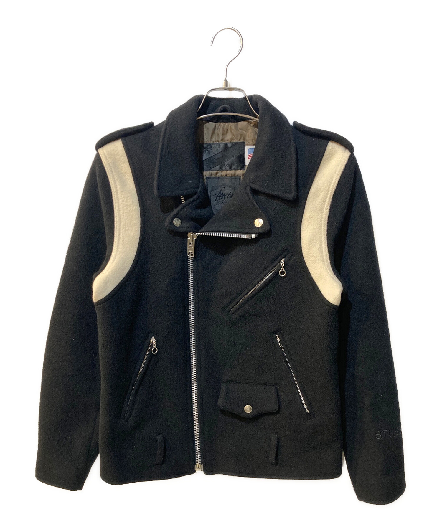 90's Schott × STUSSY ウールライダースジャケット 中古・古着通販】stussy (ステューシー) Schott (ショット