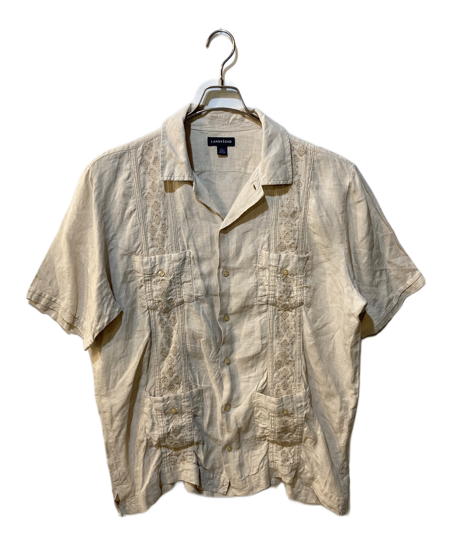 中古・古着通販】LAND'S END (ランズエンド) キューバシャツ ベージュ