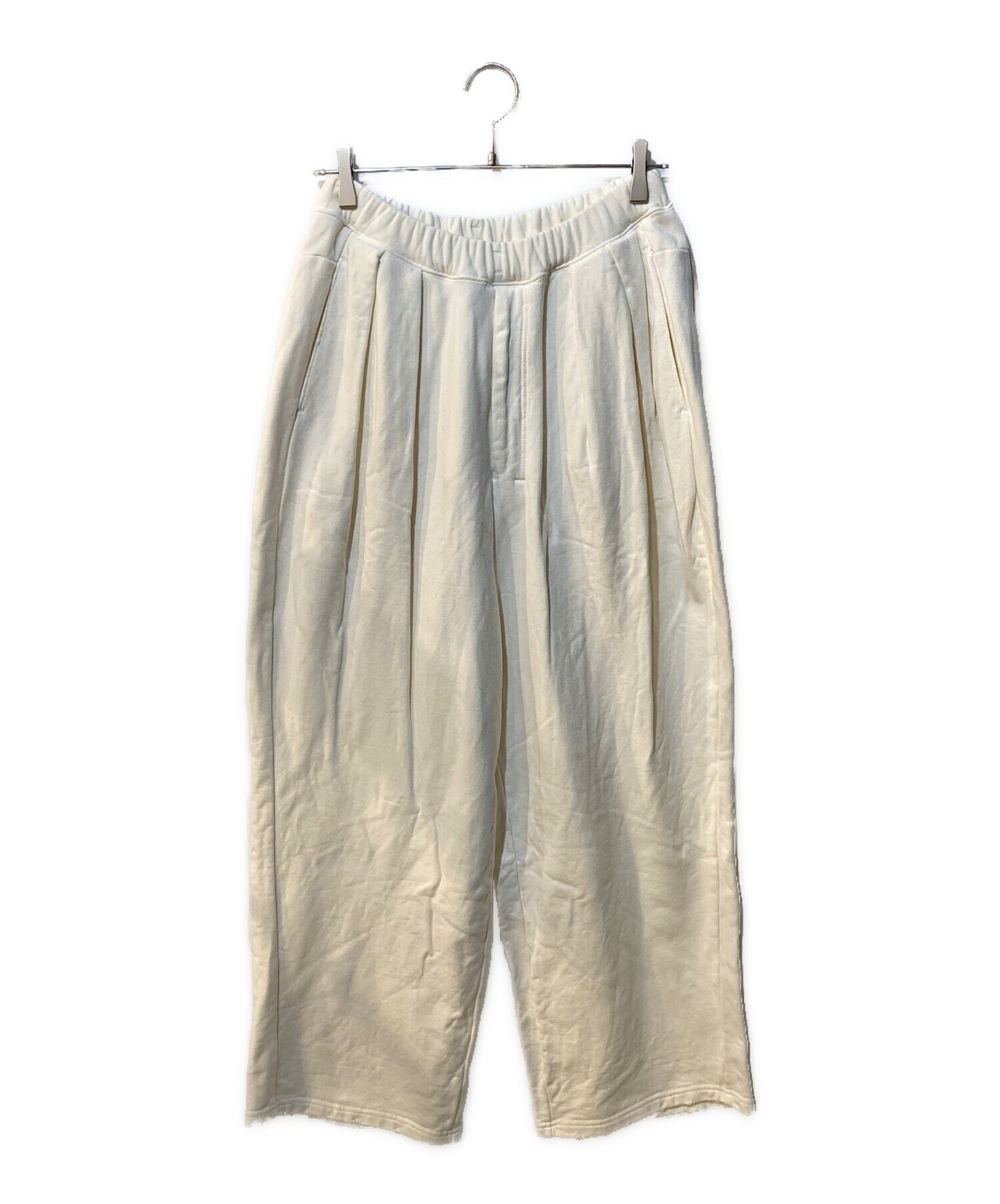 中古・古着通販】ANCELLM (アンセルム) TUCK SWEAT PANTS ホワイト