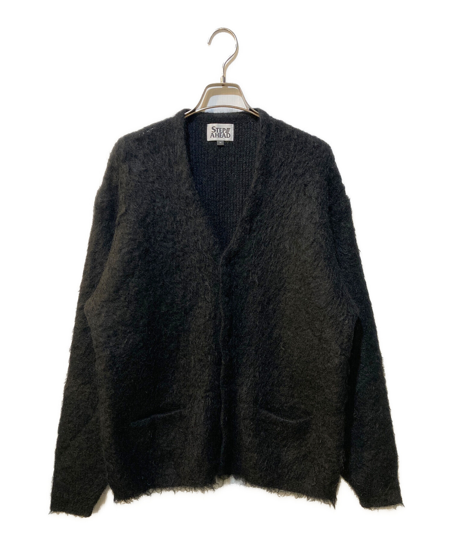 STEP A HED モヘアカーディガン ブラック M 中古・古着通販】STEP AHEAD (ステップアヘッド) モヘアカーディガン