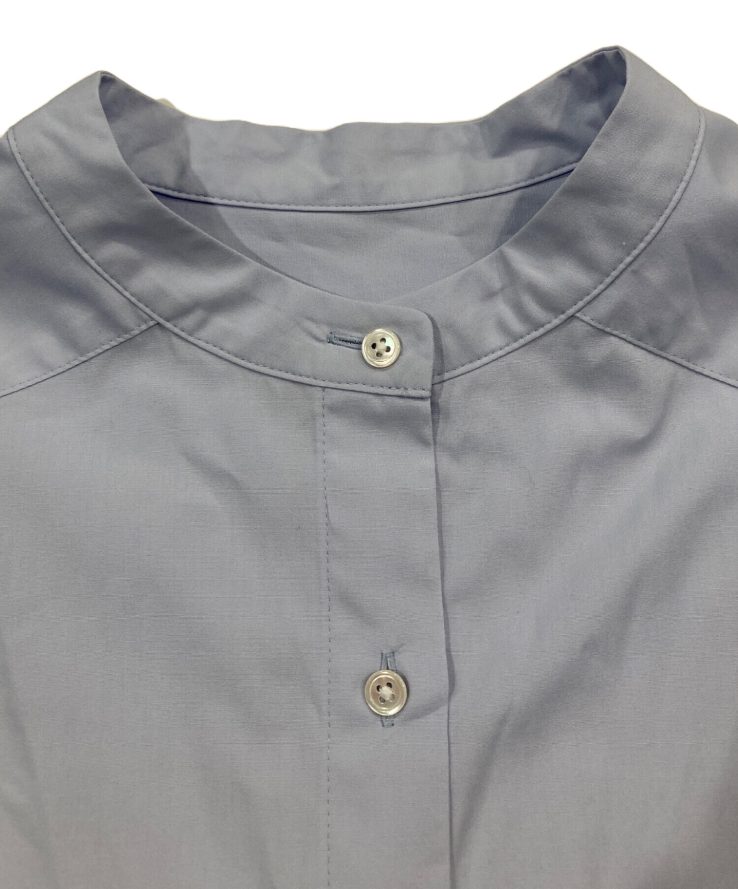 中古・古着通販】SOEJU (ソージュ) バンドカラーロングシャツ ブルー 