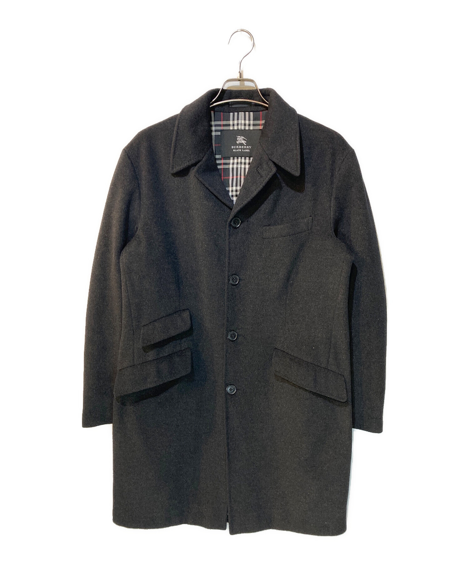 BURBERRY BLACK LABEL ブラック チェスターコート Sサイズ 中古・古着通販】BURBERRY BLACK LABEL (バーバリーブラックレーベル