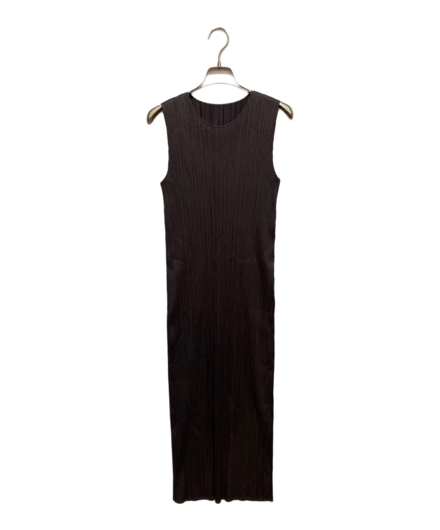 PLEATS PLEASE ブラック ノースリーブ プリーツプリーズPLEATS PLEASE プリーツノースリーブダブルジップ