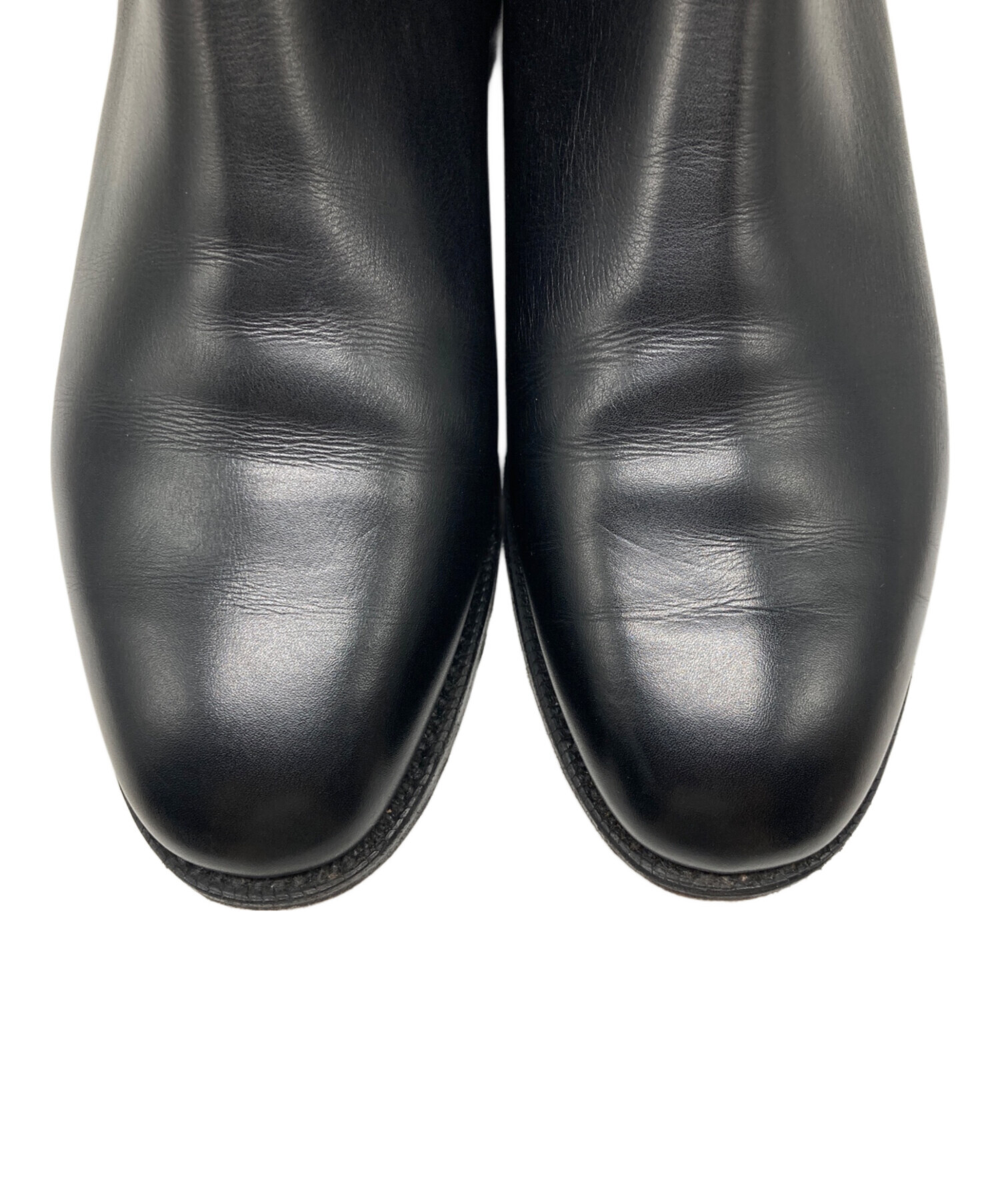 Tricker's トリッカーズ サイドゴアブーツ UK8 ブラック 黒 中古・古着通販】Tricker's (トリッカーズ) ウィングチップ サイドゴア