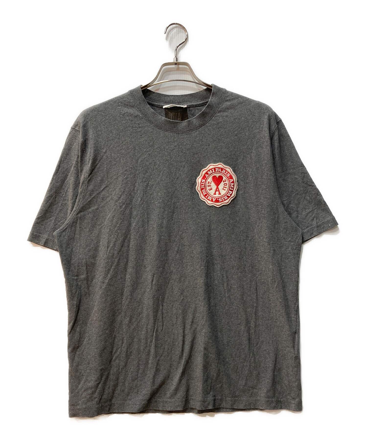 中古・古着通販】AMI PARIS (アミ パリス) クールネックTシャツ グレー 