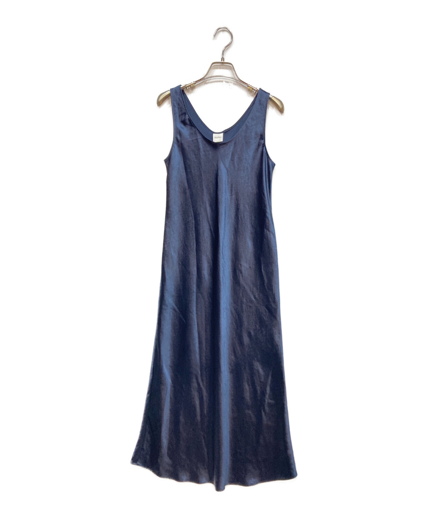 'S MaxMara ノースリーブワンピース 大きいサイズ ネイビー×ホワイト 中古・古着通販】MaxMara (マックスマーラ) ノースリーブ ワンピース